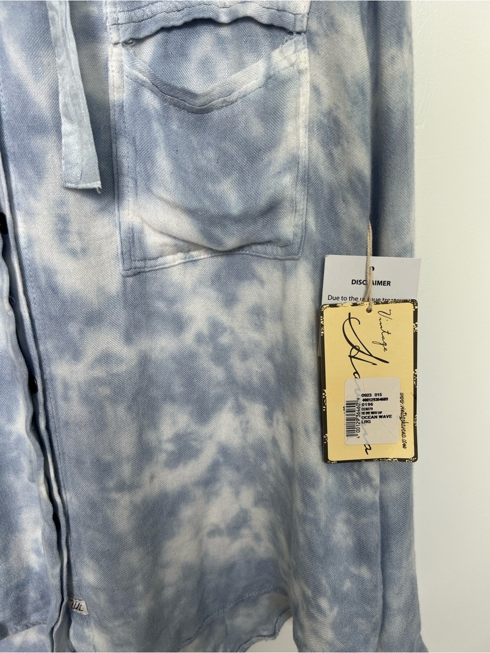vintage Havana women’s Tie dyed blue and white top - Picture 2 of 4
